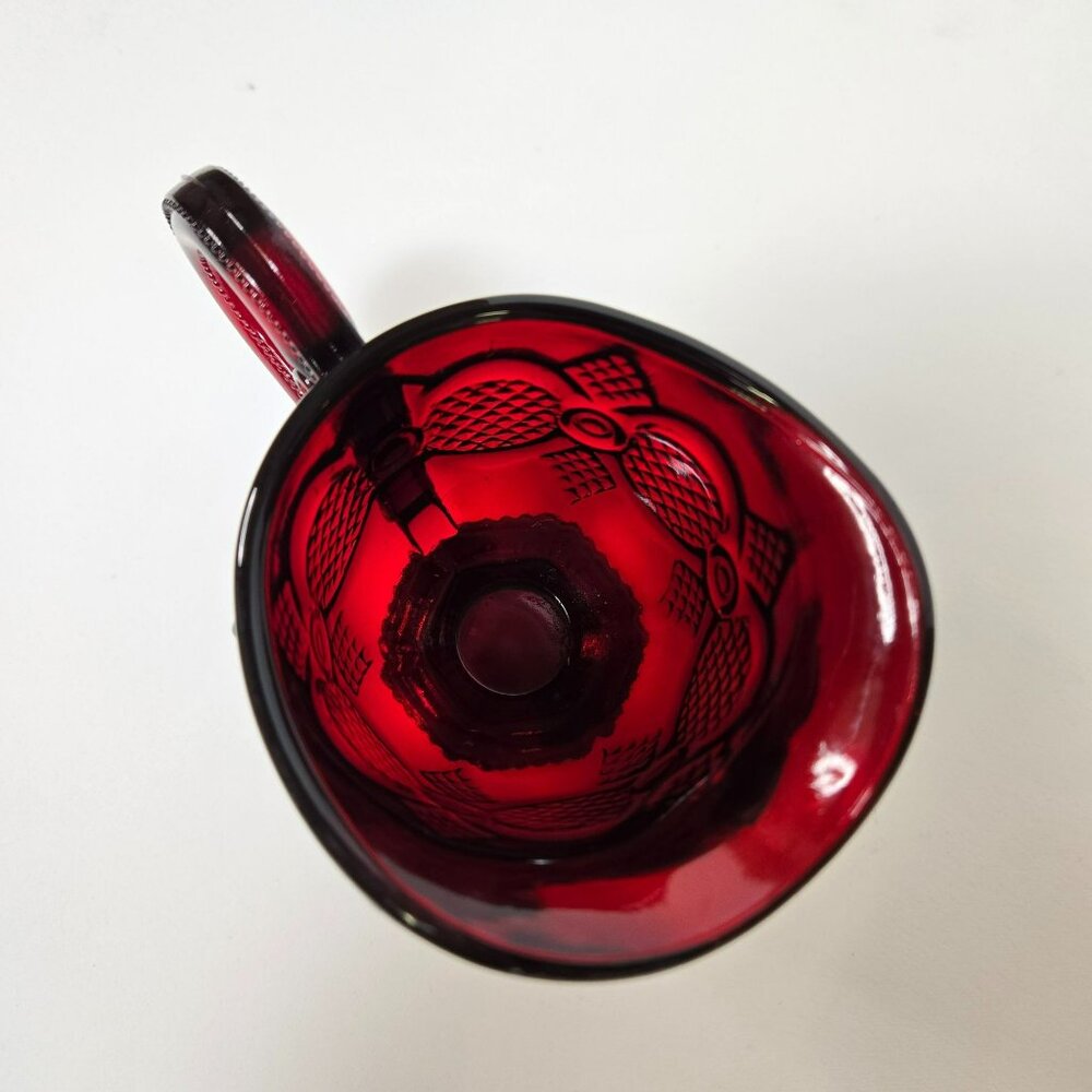 Vintage Avon 1876 Cape Cod Ruby Red Glass Creamer Bowl 4 In Holiday EUC - Picture 7 of 9